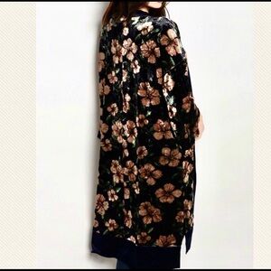 Meadow velvet floral kimono coverup jacket